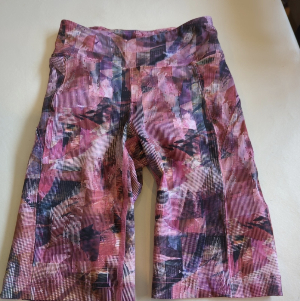 4. Lululemon geometric pink and purple bike shorts